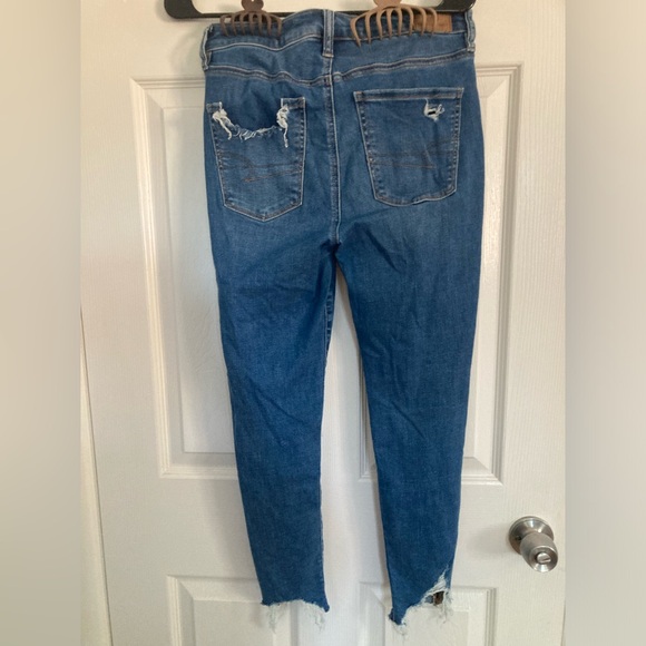 AmericanEagle 6X-Short Super Hi Rise Jeggings Ripped Ankle Length Stretch Jeans - Picture 8 of 13